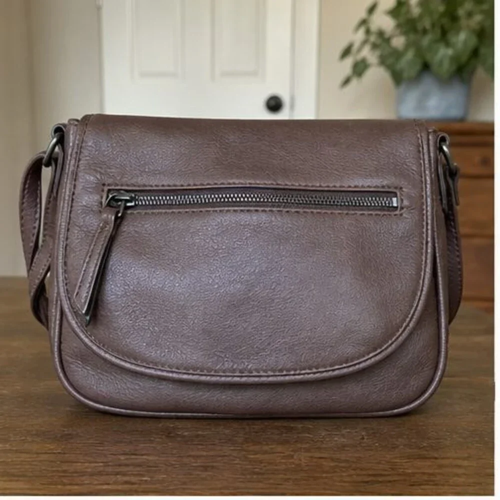 Brown Faux Leather Bag